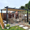 PURPLE LEAF Pergola Aluminium Einziehbare für den Außenbereich mit Sonnenschutzdach, Terrasse, Unterstand für Hinterhof, Metallgrill-Pavillon-PRG