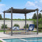 PURPLE LEAF Pergola Aluminium Einziehbare für den Außenbereich mit Sonnenschutzdach, Terrasse, Unterstand für Hinterhof, Metallgrill-Pavillon-PRG