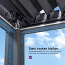 PURPLE LEAF Lamellen Pergola Lamellendach mit LED-Lichtleiste für Garten Terrasse, Grau