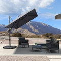 PURPLE LEAF Wirtschaftlicher Terrassen-Sonnenschirm mit drehbarem Rechteck und quadratischem Outdoor-Sonnenschirm