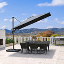 PURPLE LEAF Wirtschaftlicher Terrassen-Sonnenschirm mit drehbarem Rechteck und quadratischem Outdoor-Sonnenschirm