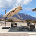 PURPLE LEAF Wirtschaftlicher Terrassen-Sonnenschirm mit drehbarem Rechteck und quadratischem Outdoor-Sonnenschirm