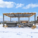 PURPLE LEAF Lamellen Pergola Outdoor Aluminium Pergola mit Verstellbarem Lamellendach für Terrasse und Garten Grau