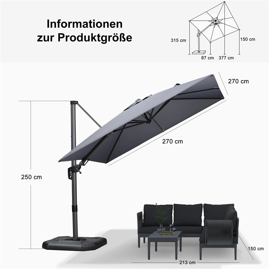 Sonnenschirm für Pool mit UV-Schutz & Windbeständigkeit​​