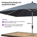 PURPLE LEAF Sonnenschirm Garten-Mittelsäulenschirm zum Öffnen Schließen Aluminium Marktschirm Groß UV-Schutz Mittelstockschirme Tischschirm Waterdicht für Market