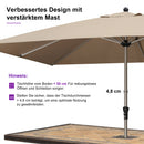 PURPLE LEAF Sonnenschirm Garten-Mittelsäulenschirm zum Öffnen Schließen Aluminium Marktschirm Groß UV-Schutz Mittelstockschirme Tischschirm Waterdicht für Market