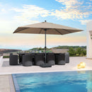 PURPLE LEAF Aluminium Marktschirm für Terrasse, Garten & Gewerbe – Stabiler Outdoor-Sonnenschirm