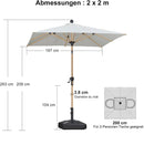 PURPLE LEAF Holzoptik Sonnenschirm Mittelsäulenschirm aus Aluminium Marktschirm für Balkon Market Garten