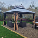 PURPLE LEAF Alu Pavillon Wasserdicht Stabil Winterfest Gartenpavillon mit Moskitonetz Hardtop Pavillon mit Stahldach, Bronze