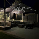 PURPLE LEAF Sonnenschirm Balkon Ampelschirm Drehbar Neigbar Kippbar Marktschirm Groß 360°Rotation, mit LED
