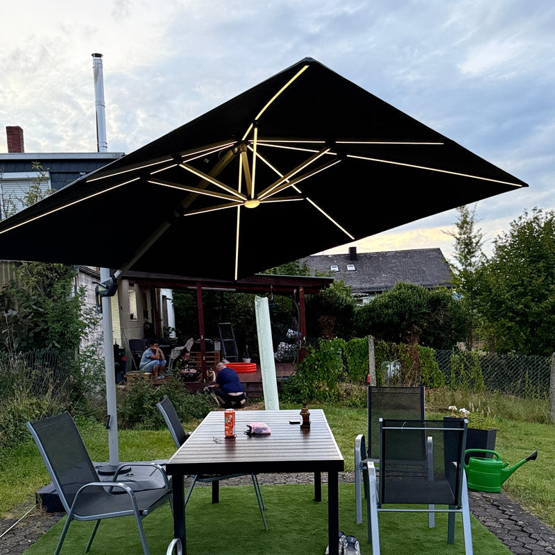 purple leaf solar led sonnenschirm