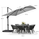 PURPLE LEAF Sonnenschirm Groß Ampelschirm mit Kurbel 360-Grad Drehbar mit Schirmständer