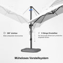 PURPLE LEAF Sonnenschirm Groß Ampelschirm mit Kurbel 360-Grad Drehbar mit Schirmständer