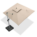 PURPLE LEAF Sonnenschirm Rechteckig Groß Stabil Marktschirm Groß 360°Rotation, Gartenschirm mit Kurbel