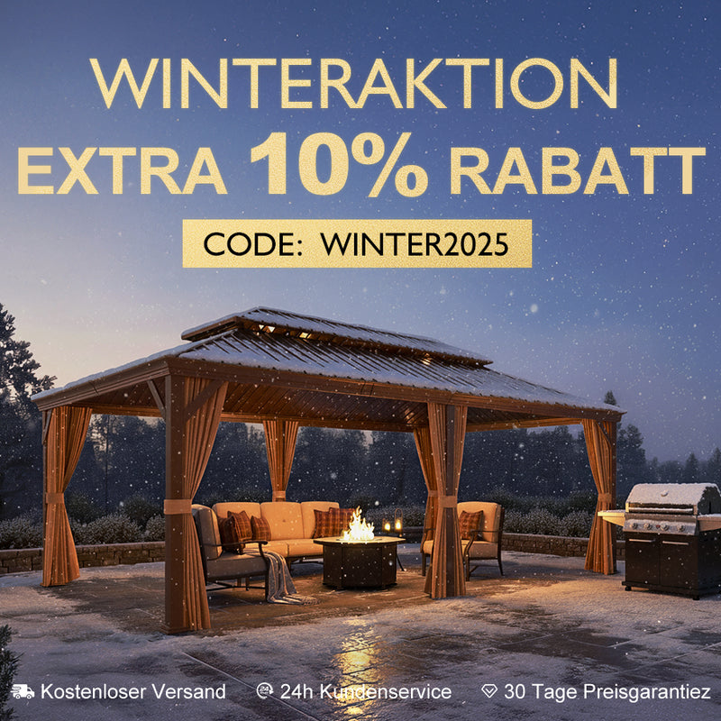 PURPLE LEAF Alu Pavillon Wasserdicht Stabil Winterfest Gartenpavillon mit Moskitonetz Hardtop Pavillon mit Stahldach, Bronze