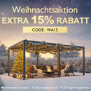 PURPLE LEAF Grau Alu Pavillon Wasserdicht Stabil Winterfest Wetterfest Gartenpavillon mit 4 Doppel Seitenteile Hardtop Pavillon mit Stahldach