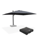 PURPLE LEAF Großer Outdoor-Alu-Sonnenschirm, Freischwebender Terrassenschirm mit Schirmständer