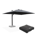 PURPLE LEAF Großer Outdoor-Alu-Sonnenschirm, Freischwebender Terrassenschirm mit Schirmständer