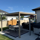 PURPLE LEAF pergola lamellendach Lux Aluminium Pavillon Terrassenüberdachung Lamellen Freistehend Lamellenpergola für Terrassen Champagner