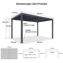 PURPLE LEAF Lamellen Pergola Outdoor Aluminium Pergola mit Verstellbarem Lamellendach und klaren Glühbirnen für Terrasse und Garten Anthrazit