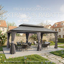 PURPLE LEAF Pergola Aluminium Einziehbare für den Außenbereich mit Sonnenschutzdach, Terrasse, Unterstand für Hinterhof, Metallgrill-Pavillon-PRG