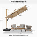 PURPLE LEAF Holzmaserung Ausleger-Sonnenschirm Aluminium Outdoor-Sonnenschirme