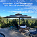 PURPLE LEAF rechteckiger Sonnenschirm mit Schirmständer ideal für Garten & Terrasse mit UV-Schutz