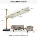 PURPLE LEAF Holzmaserung Ausleger-Sonnenschirm Aluminium Outdoor-Sonnenschirme