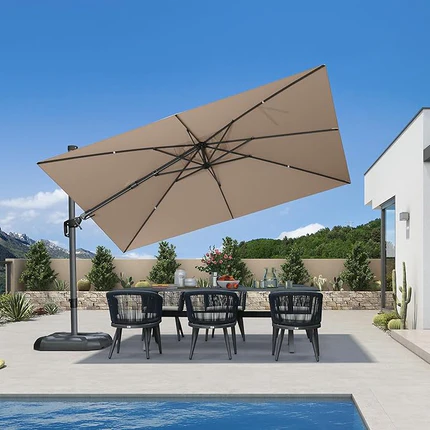 PURPLE LEAF Quadratische und Rechteckige Sonnenschirme mit Drehfunktion und Schirmständer