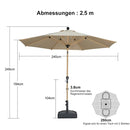 PURPLE LEAF Holzoptik Sonnenschirm Mittelsäulenschirm aus Aluminium Marktschirm für Balkon Market Garten