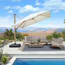 PURPLE LEAF Holzmaserung Ausleger-Sonnenschirm Aluminium Outdoor-Sonnenschirme