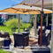 PURPLE LEAF Garten Sonnenschirm, quadratischer Alu Holzoptik Ampelschirm Überhang mit Kurbelgriff und Neigung für Balkon