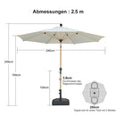 PURPLE LEAF Holzoptik Sonnenschirm Mittelsäulenschirm aus Aluminium Marktschirm für Balkon Market Garten