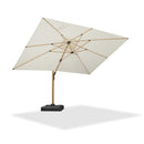 PURPLE LEAF Holzmaserung Ausleger-Sonnenschirm mit Schirmständer – Aluminium Outdoor-Sonnenschirm für Garten und Terrasse