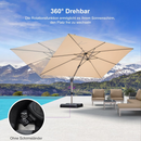 PURPLE LEAF Deluxe - Aluminium Outdoor Patio-Sonnenschirm Quadratisch  Edel, windfest und vielseitig einstellbar