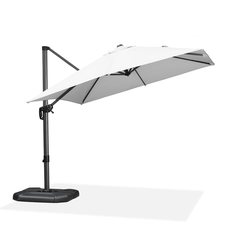 PURPLE LEAF Sonnenschirm Groß Ampelschirm mit Kurbel 360-Grad Drehbar mit Fußpedal für Terrasse, Balkon Sonnenschutz