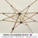 PURPLE LEAF Holzmaserung Ausleger-Sonnenschirm mit Schirmständer – Aluminium Outdoor-Sonnenschirm für Garten und Terrasse
