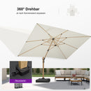 PURPLE LEAF Holzmaserung Ausleger-Sonnenschirm mit Schirmständer – Aluminium Outdoor-Sonnenschirm für Garten und Terrasse
