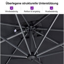 PURPLE LEAF Sonnenschirm Groß Ampelschirm mit Kurbel 360-Grad Drehbar mit Fußpedal für Terrasse, Balkon Sonnenschutz