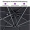 PURPLE LEAF Sonnenschirm Groß Ampelschirm mit Kurbel 360-Grad Drehbar mit Fußpedal für Terrasse, Balkon Sonnenschutz