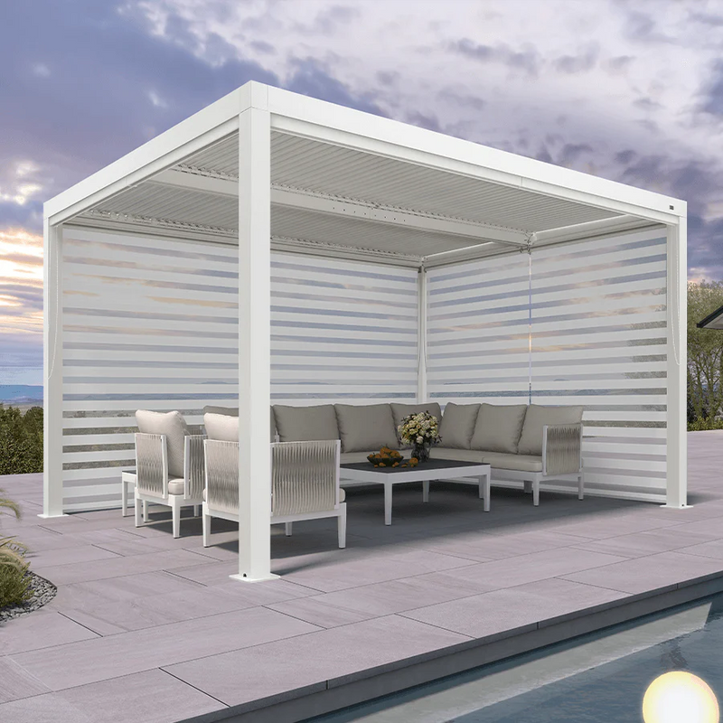 PURPLE LEAF Rollos für Lamellen Pergola Wärmedämmung UV-Schutz Sonnenschutz Waterproof-Gewebe  Sichtschutz pflegeleicht für Terrasse Seitenrollo