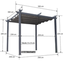 PURPLE LEAF Aluminium Pergola Patio Retractable Pergola Modern Grill Gazebo Metal Shelter Pavilion für  Deck Garden Backyard Outdoor Pergola milchweiße Lichterkette