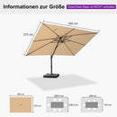 PURPLE LEAF Stufenlos neigbarer Freischwinger-Sonnenschirm Preisgünstiger Sonnenschirm für den Außenbereich