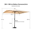 PURPLE LEAF Aluminium Marktschirm für Terrasse, Garten & Gewerbe – Stabiler Outdoor-Sonnenschirm