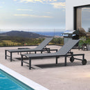 PURPLE LEAF Gartenliegen-Set mit Rollen & Beistelltisch Aluminium Wetterfest Sonnenliege