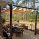 PURPLE LEAF Pergola Metall Garten Pavillon Aluminium Gazebo Wasserdicht Stabil Winterfest Gartenpavillon Mit Sonnenschutz Überdachung -milchweiße Lichterkette