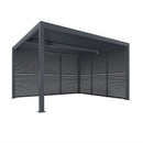 PURPLE LEAF Lamellen Pergola Luxus Pavillon Outdoor Aluminium Pergola mit Slat Wall Panel Stable Gazebo Waterproof für Terrasse Deck Garten