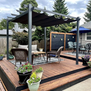 PURPLE LEAF Pergola Metall Garten Pavillon Aluminium Gazebo Wasserdicht Stabil Winterfest Gartenpavillon Mit Sonnenschutz Überdachung -milchweiße Lichterkette
