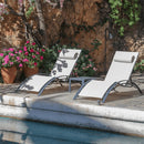 PURPLE LEAF Sonnenliegen 2er Set, Aluminium Gartenliegen mit Beistelltisch und Kissen, schnell trocknende Liege wetterfest, verstellbar in 5 Positionen, stapelbar.