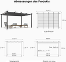 PURPLE LEAF Pergola Metall Garten Pavillon Aluminium Gazebo Wasserdicht Stabil Winterfest Gartenpavillon Mit Sonnenschutz Überdachung -milchweiße Lichterkette